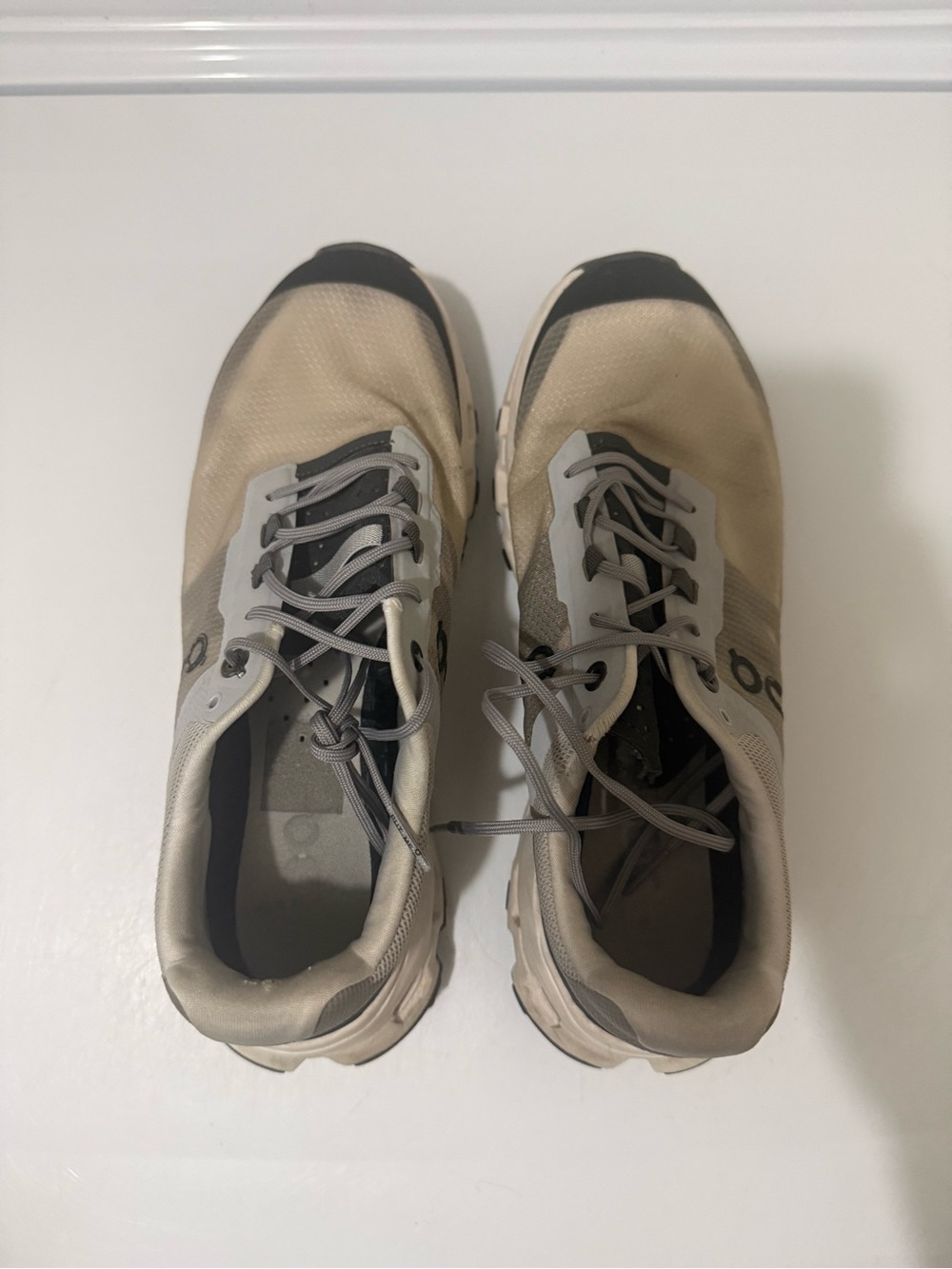 On Running Beige and Gray Women’s Athletic Shoes